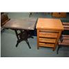 Image 1 : Multi tier quarter cut oak Mission style office table plus and antique Eastlake occasional table