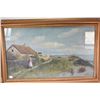 Image 2 : Git framed original antique oil on canvas painting of a Dutch coastal cottage scene signed by artist