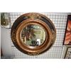 Image 1 : Large modern Empire style mirror with gold and black frame, overall dimension 57"