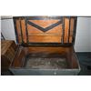Image 2 : Heavy antique wooden settler's chest with heavy hand made lock, no key included