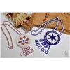Image 2 : Selection of Native collectibles including a pair of leather gloves with with fringed edge and beadw