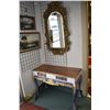 Image 1 : Two drawer console table with ball and claw feet and a cheruby motif wall mirror