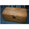 Image 1 : Small antique dome top settler's trunk with hinged lid, 30" in width