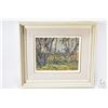 Image 1 : Framed acrylic on board titled on verso "Blue Trees" and signed by artist by Bryan Chubb 1960 and 8 