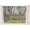 Image 2 : Framed acrylic on board titled on verso "Blue Trees" and signed by artist by Bryan Chubb 1960 and 8 