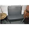 Image 1 : Vintage metal framed school bus seat, appears to be original upholstery