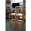 Image 1 : Two wooden framed glass shelved open display units 34" and 50" in height