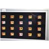 Image 2 : Framed set of Calgary Olympic pins, a framed five set of Pepsi Cola cans in five languages from the 