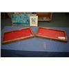 Image 1 : Pair of handmade locking display cases with felt padding, overall dimensions 26" X 15"