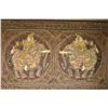 Image 2 : Vintage framed bead and embroidery picture featuring Indian elephants and riders, overall dimension 
