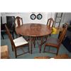 Image 1 : Gate leg dining table with four T-back chairs