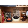 Image 1 : Shelf lot of collectibles including vintage Soda Stream machine with bottles and original box, ashtr