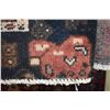 Image 2 : 100% Iranian "Hamdan" wool carpet with center medallion, stylized floral with red background in shad