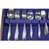 Image 2 : Wooden canteen of silverplate Oneida flatware "Flowertime" including settings for eight of dinner kn