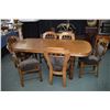 Image 1 : Scandanavian oak dining table 37" wide X 64" plus two 17" insert leafs and six matching dining chair