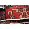 Image 2 : 100% handmade "Zanjan" wool carpet with center medallion, red background and shades of cream, blue, 
