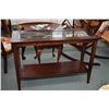 Image 1 : Modern console table with bevelled glass insert top and undershelf