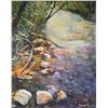Image 2 : Framed original acrylic on canvas painting of a woodland creek signed by artist Dennis Yowney and nu