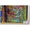 Image 2 : Framed textured acrylic on paper titled on verso Le Sous-Sol ( brontosaurus in the basement) signed 