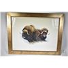 Image 2 : Two framed prints including Muskox and a "Ansel Adams style" photograph