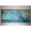 Image 2 : Framed acrylic on canvas abstract forest scene signed by artist Pat Trudeau, 23" X 50"