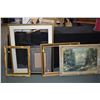 Image 1 : Four empty picture frames and a framed print