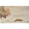 Image 2 : Framed original gouache on paper painting of a stormy sea signed by artist J.M : G.Guik 1933 (?) 6" 