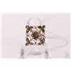 Image 1 : Antique 9kt yellow gold brooch/ pendant set with tiny seed pearls and peridot gemstone, note four ti