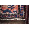 Image 2 : 100% handmade Iranian " Hamdan" carpet runner in geometric design, red background in shades of blue,