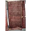 Image 1 : 100% handmade Iranian " Hossien Abad" carpet with geometric design, multiple borders in shades of re