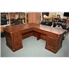 Image 1 : Semi contemporary quality executive computer desk with two keyboard drawers and tower storage, set u