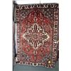 Image 1 : 100% handmade Iranian Bakhtyar carpet with center medallion, red background and stylized floral desi