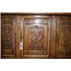 Image 2 : Antique chest on chest court cabinet with three raised paneled doors in top section with attached ca