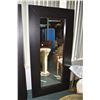 Image 1 : Large modern oak framed mirror, outside dimensions 75" X 37"