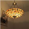 Image 3 : Mosaic-Style Stained Glass Inverted Ceiling Pendant Light