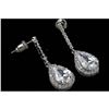 Image 2 : Pear Shaped Cubic Zirconia 18kt Gold Plate Earrings