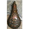 Image 1 : 19th Century Ornate Hunting Dog Scene Brass Powder Flask