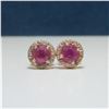 Image 1 : 2ctw Sapphire & Diamond Sterling Post Earrings