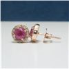 Image 2 : 2ctw Sapphire & Diamond Sterling Post Earrings