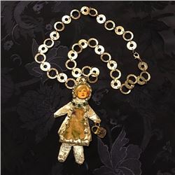 Artisan Made Repurposed Doll Collage Necklace