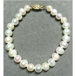 7-8mm Pearl 14kt Gold Bracelet