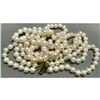 Image 4 : 3 Row Strands Natural 9-8mm Akoya White Pearl 18" Necklace
