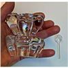 Image 2 : Daum France Pair of Floral Form Crystal Salts, Salt Cellars & Spoon