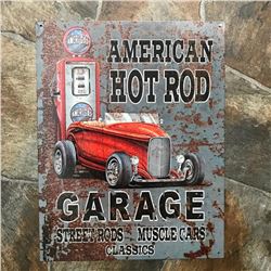American Hot Rod Garage Street Rods Muscle Cars Metal Pub Bar Garage Sign