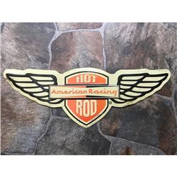 Hot Rod American Racing Wings Metal Garage Pub Bar Sign