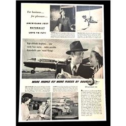 1950 Douglas DC-6 Airliner 30th Anniversary Magazine Ad