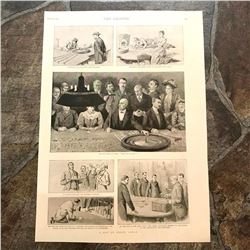 Late 19thc Print, A Day At Monte Carlo, Casino Croupiers, Roulette, Gambling
