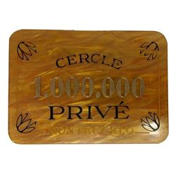 Vintage Monte Carlo Casino Cercle Prive Gambling Plaque Million Dollar Marker