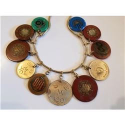 Rare Antique Monte Carlo Monaco Casino Poker Chips Charm Necklace