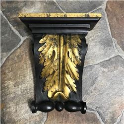 Black & Gilt Classical Acanthus Scroll Shelf Wall Bracket
